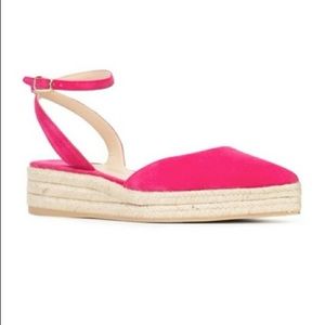 Paul Andrew Rhea Espa Suede Espadrilles in Primrose (Fuschia) Size 37
